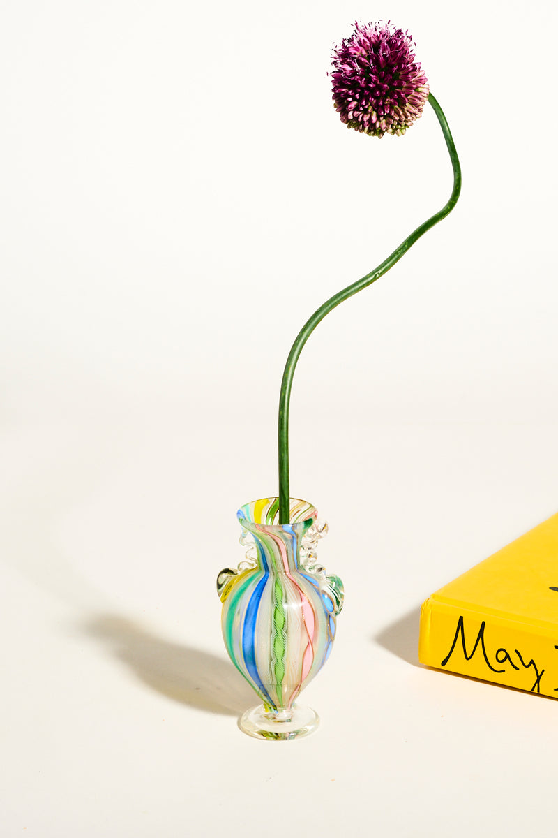 Petite Rainbow Latticino Vase