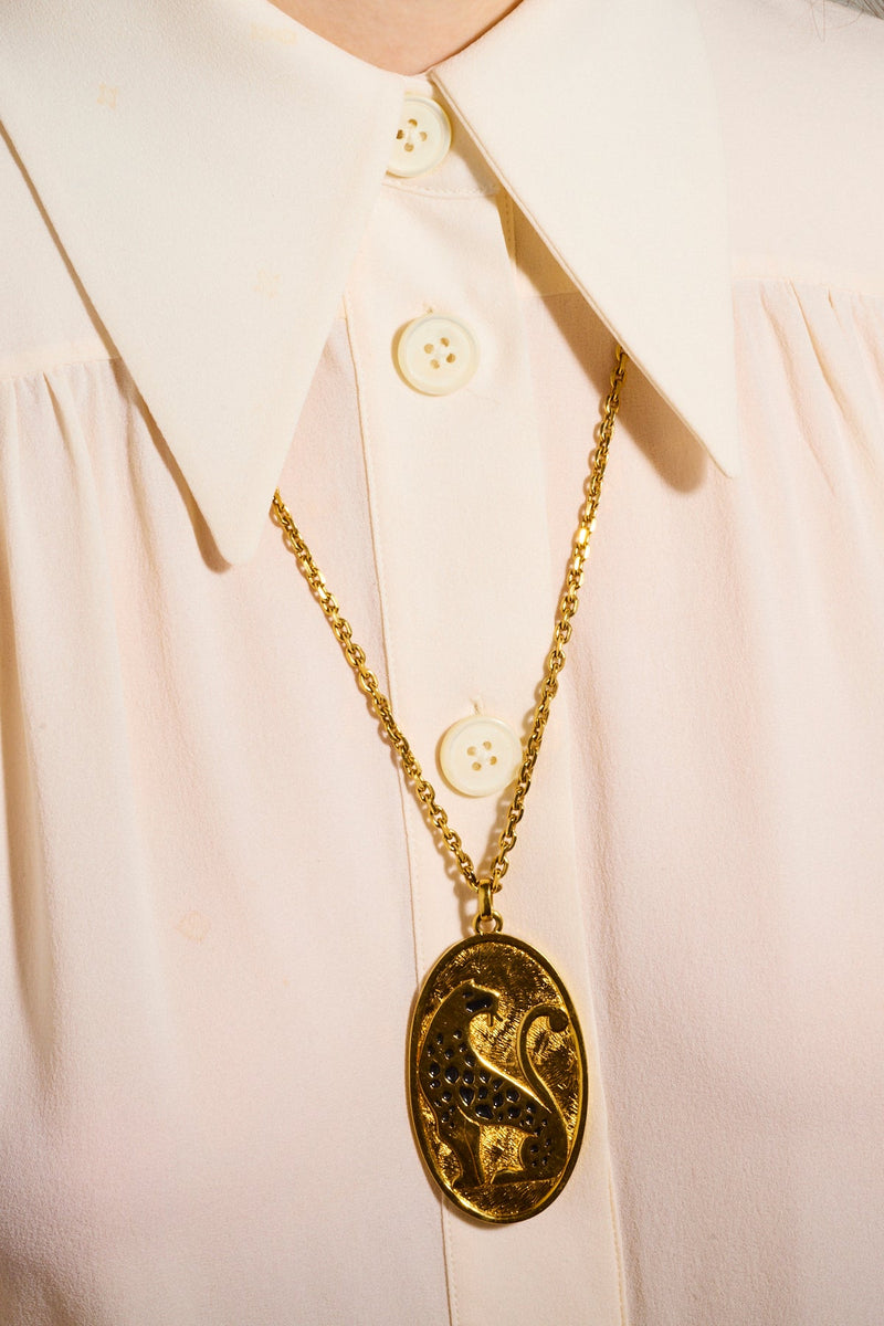 Carven Leopard Pendant Necklace
