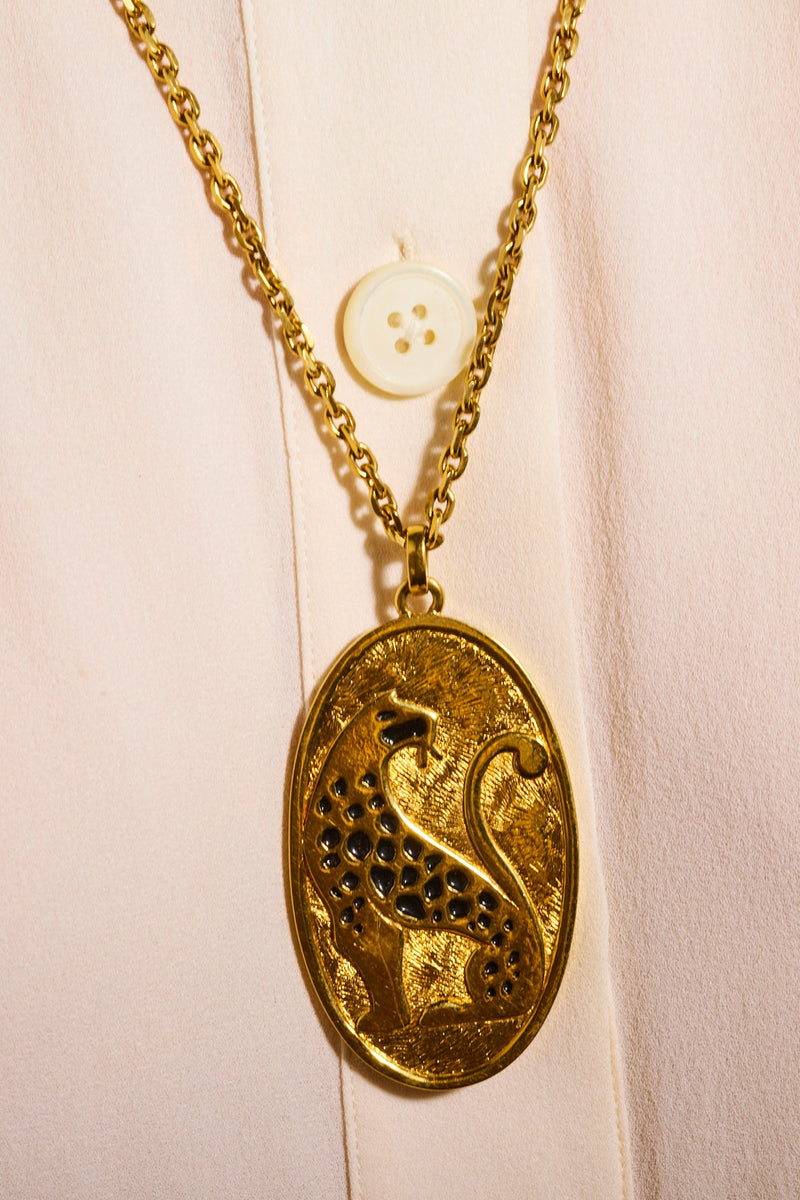 Carven Leopard Pendant Necklace