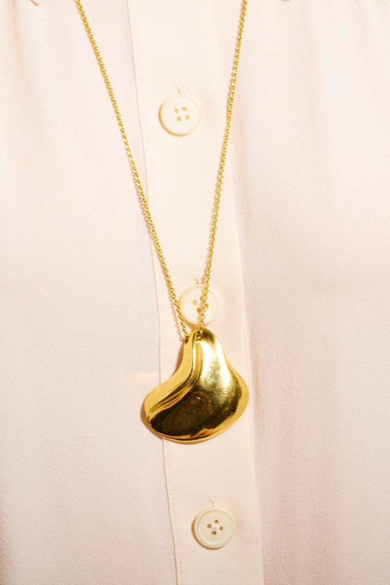 Gold Abstract Pendant Necklace
