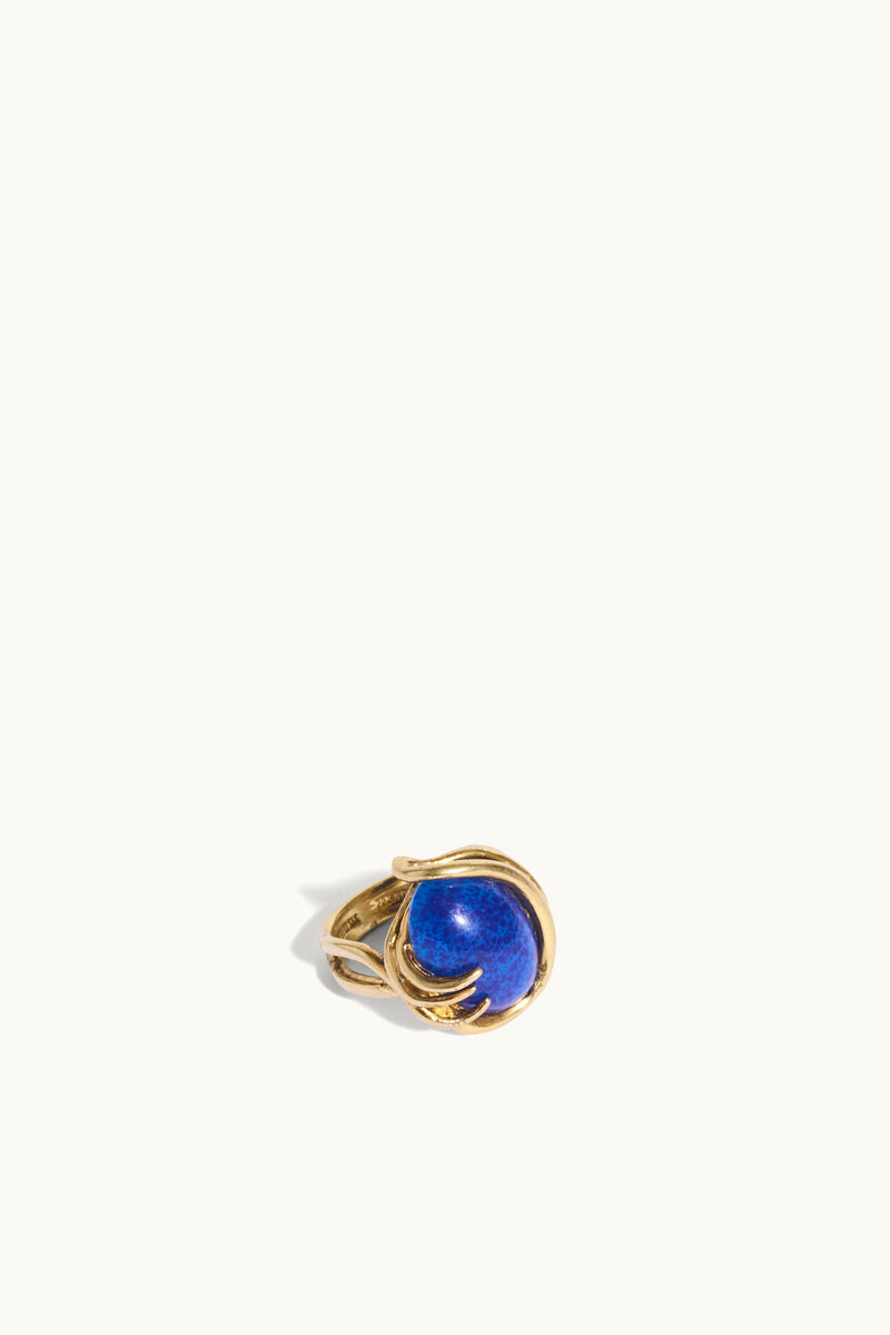 1970s Faux Blue Lapis and Gold Ring