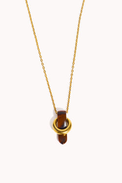 Resin/Gold Buckle Pendant Necklace