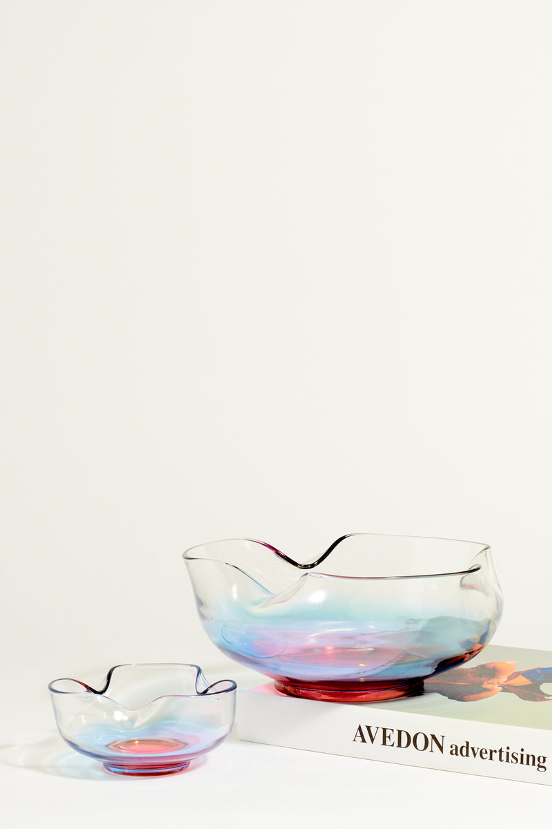Ombré Rose Pink/Lilac/Blue Glass Chip & Dip Set
